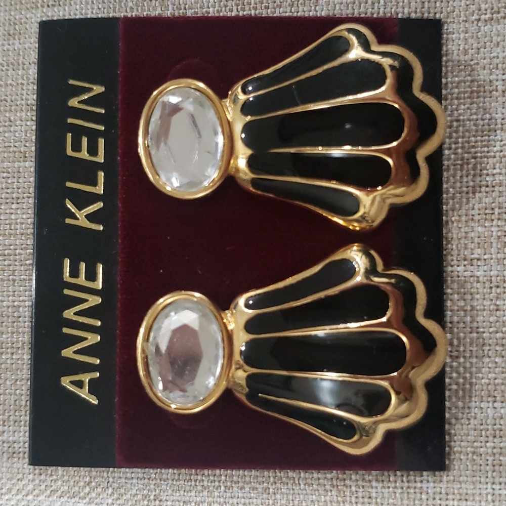 Anne Klein Gold Tone Fan Style Earrings